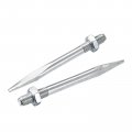 M10x115mm Pipe Clamp Clips Nails Carbon Steel Connectors Silver Tone 2pcs 
