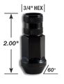 Gorilla Automotive 45038bc-20 Black 12mm X 1 50 Thread Size Forged Steel Chrome Finish Open End Lug Nut Pack Of 20 