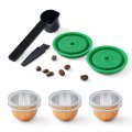 Hailasre Pack Of 2 Reusable Coffee Capsule Lids With 6 Shell- 80 150 230ml Food Grade Silicone Refillable Pods Cap For Original 
