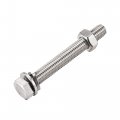 Uxcell M10 X 80mm Hex Head Screws Bolts Nuts Flat Lock Washers Kits 304 Stainless Steel Fully Thread Hexagon 4 Sets
