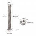 Uxcell M10 X 80mm Hex Head Screws Bolts Nuts Flat Lock Washers Kits 304 Stainless Steel Fully Thread Hexagon 4 Sets