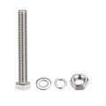 Uxcell M10 X 80mm Hex Head Screws Bolts Nuts Flat Lock Washers Kits 304 Stainless Steel Fully Thread Hexagon 4 Sets