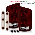 Amerilite For 2002-2006 Dodge Ram Pickup Truck Dark Red Factory Style Replacement Taillights Set Circuit Board Included Driver
