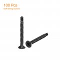 Uxcell 6 X 1-1 4 Sheet Metal Screws 100pcs Black Oxide 410 Stainless Steel Flat Head Phillips Drive Self Drilling