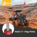 Quick Release Flag Pole Holder Red Hold 1 4 Poles For Utv All Year Atv Motorcycle Dirt Bike