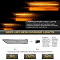 Vipmotoz Full Led Strip Side Marker Lights Fender Parking Lamps Compatible With 2010-2013 Kia Soul Chrome Housing Clear Lens