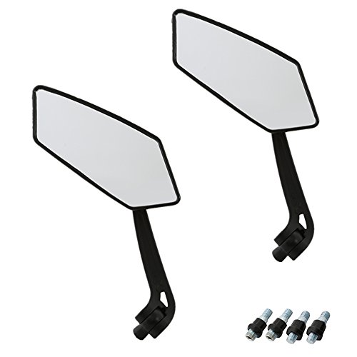 Universal Motorcycle Rearview Side Mirrors For Sports Bike Choppers Cruiser 6 In X 2 Convex With 8mm And 10mm Adapters Black
