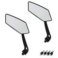 Universal Motorcycle Rearview Side Mirrors For Sports Bike Choppers Cruiser 6 In X 2 Convex With 8mm And 10mm Adapters Black