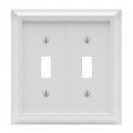 Amerelle 2040ttw Deerfield Wallplate 2 Toggle Wood White 1-pack 