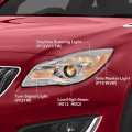G-plus Halogen Headlight Left Side W Bulbs Compatible With Buick Regal 2014 2015 2016 2017 Clear Lens Chrome Housing Gm2502413