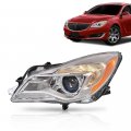 G-plus Halogen Headlight Left Side W Bulbs Compatible With Buick Regal 2014 2015 2016 2017 Clear Lens Chrome Housing Gm2502413