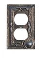 Switchplates Antique Solid Brass Apple Outlet Switch Plate 