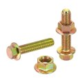 M10 X 45mm Flanged Hex Head Bolts 5pcs Zinc-plated Carbon Steel Flange Hexagon Screws With Nuts Fully Threaded For Machinery 