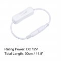 Uxcell Dc 12v Inline Rocker On Off Switch With 5 X 2 1mm Jack Male To Female Power Cable For Led Strip Light Cctv Camera White