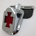 Httmt Xh3118b-d- Chromed Red Metal Brake Tail Light Signals Compatible With Flstn Deluxe Springer Big Twin
