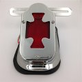 Httmt Xh3118b-d- Chromed Red Metal Brake Tail Light Signals Compatible With Flstn Deluxe Springer Big Twin