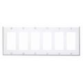Leviton 80436-w 6-gang Decora Gfci Device Wallplate Standard Size Thermoset Mount White 