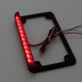 Universal Motorcycle 6 Led License Plate Frame With Tail Brake Light Black