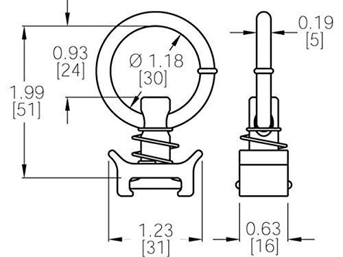 L-track Single Stud Fitting With Round Ring Part Number 32401-pk