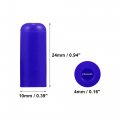 X Autohaux 5 Pcs 4mm 0 16 Silicone Hose Cap Intake Vacuum Tube End Plug For Car Blue