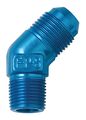 482334 Adapter Fitting 3 An X 1 4 In Mpt 45 Degrees Blue Anodized Aluminum 