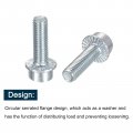 Uxcell M5x16mm Flanged Socket Head Cap Screws 10pcs 8 Grade Carbon Steel Hex Serrated Flange Bolts Machine