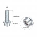 Uxcell M5x16mm Flanged Socket Head Cap Screws 10pcs 8 Grade Carbon Steel Hex Serrated Flange Bolts Machine