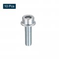 Uxcell M5x16mm Flanged Socket Head Cap Screws 10pcs 8 Grade Carbon Steel Hex Serrated Flange Bolts Machine