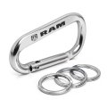 Ipick Image Officially Licensed Ram 2019 Laser-etched Silver Metal Carabiner Keychain With Split Key Rings