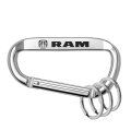 Ipick Image Officially Licensed Ram 2019 Laser-etched Silver Metal Carabiner Keychain With Split Key Rings