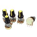 Uxcell A15040700ux0380 5 Piece 10k Ohm 3 Terminals Linear Taper Rotary Audio B Type Potentiometer B10k