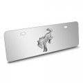 Ipick Image For Ford Bronco 3d Chrome Logo On 12 X 4 25 European Look Half-size Stainless Steel License Plate