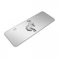 Ipick Image For Ford Bronco 3d Chrome Logo On 12 X 4 25 European Look Half-size Stainless Steel License Plate