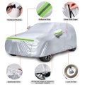 Waterproof Car Cover For 2021 2024 Ford Bronco 2 Door 6 Layer Silver All Weather Protection With Zipper Windproof Bands And