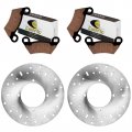 Caltric 2 Front Brake Disc Rotor Pads Compatible With Polaris Ranger 500 4x4 2x4 6x6 2004-2007 2011-2019 