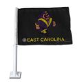 Rico Industries Ncaa East Carolina Pirates Black Double Sided Flag 16 X 19 Strong Pole That Hooks Onto Car Truck Automobile 
