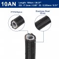 X Autohaux An10 5 8 1 Meter 3ft Universal Braided Ptfe Nylon Stainless Steel For E85 Car Oil Fuel Gas Line Hose
