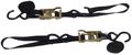 Ancra 49498-11 Black 1 X 69 Ratcheting Buckle Tiedowns With Integrated Soft Hooks 