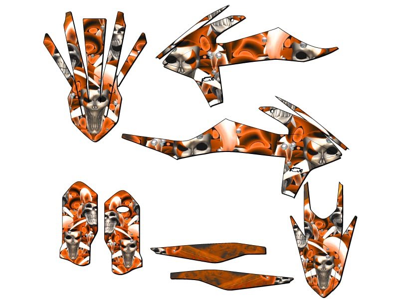 2019-2022 Sxf Jester Orange Senge Graphics Base Kit For Ktm