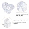 Uxcell 4pcs Toilet Tank Button Pusher Love Heart Shaped Flushing Replacement Part For Women Long Nail Transparent