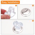Uxcell 4pcs Toilet Tank Button Pusher Love Heart Shaped Flushing Replacement Part For Women Long Nail Transparent