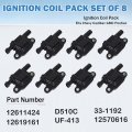 12611424 Ignition Coil Pack Compatible With Chevy Cadillac Gmc Pontiac 5 3l 6 0l V8 Engine G8 Grand Prix H3 Silverado Tahoe