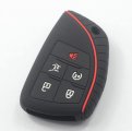 Kcpros 2pcs Black Rubber Silicone 5 Buttons Smart Key Fob Cover Case Protector Keyless With Keychain For Chevrolet Chevy