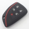 Kcpros 2pcs Black Rubber Silicone 5 Buttons Smart Key Fob Cover Case Protector Keyless With Keychain For Chevrolet Chevy