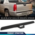 Tailgate Gate Molding Spoiler With Camera Hole For Chevy Avalanche 2007 2013 And Cadillac Escalade Ext Black Textured Abs