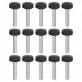 Uxcell 15pcs M5x25mm Threaded Knurled Thumb Screws Zinc Plated Carbon Steel Clamping Knobs Grip Plastic Round Head Thumbscrews