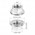 Uxcell M10x1 5mm Serrated Flange Hex Lock Nuts 25pcs 304 Stainless Steel Non-slip Metric Hexagon Nut Full Thread Bright Finish