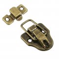 Uxcell 2pcs Duck-billed Toggle Hasp Latch With Padlock Hole Metal Box Chest Screws For Jewelry Wooden Case Decorative Bronze