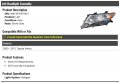 Left Driver Side Halogen Headlight Assembly Compatible With 2009-2015 Toyota Venza
