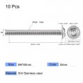 Uxcell Flanged Button Head Socket Cap Screws M6x60mm Hex Drive 304 Stainless Steel Fasteners Bolts Fully Threaded Machine Screw
